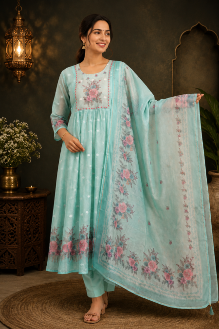 Kota Floral Party Wear Suit Set