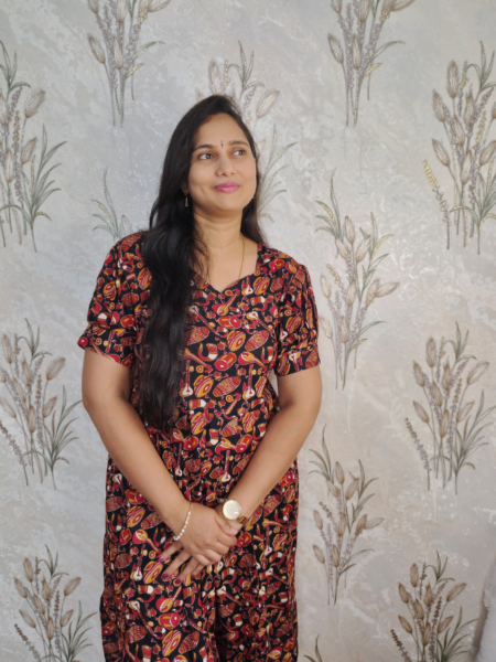 Black Kalamkari Cotton Long Frock