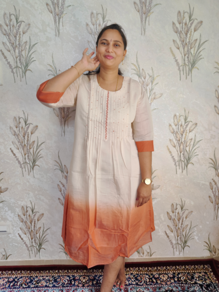 Premium Mul Chanderi Shaded Long Frock