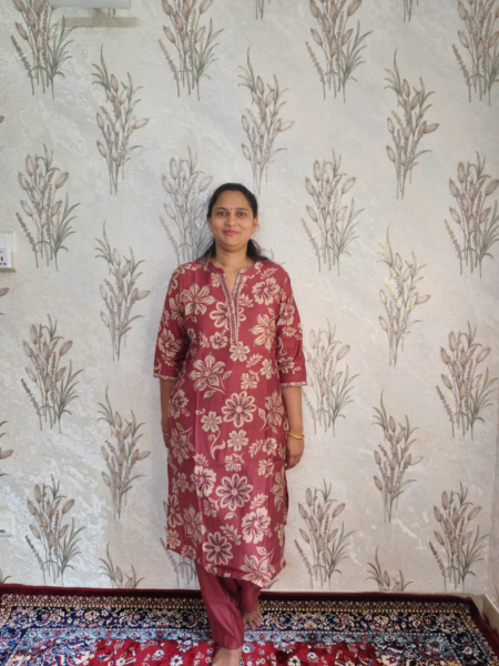 Brick Orange Floral Printed Kurta Set