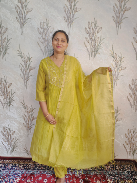 Premium Mul Chanderi Party Wear Anarkali Suit Set