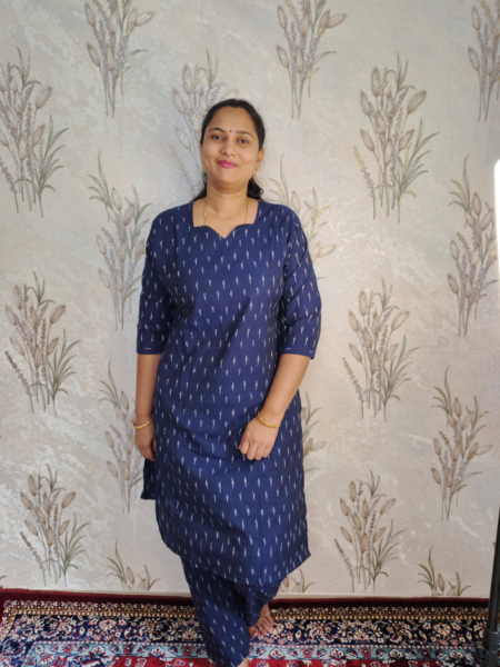 Navy Blue Ikat Cotton Co-ord Set