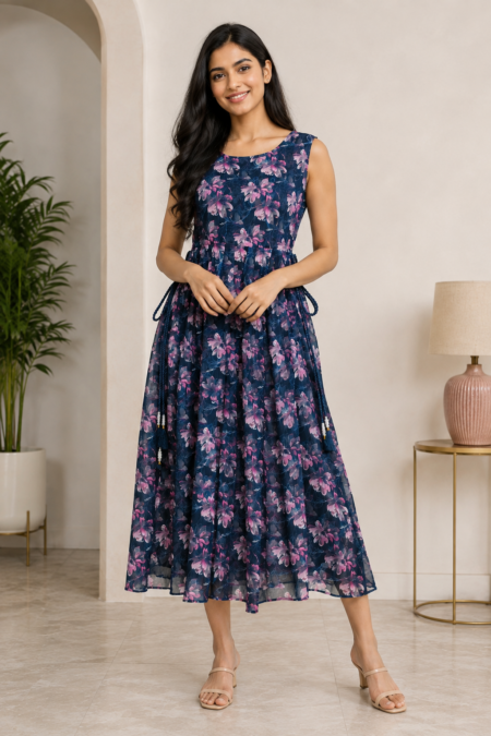Georgette Floral Frock 🌸